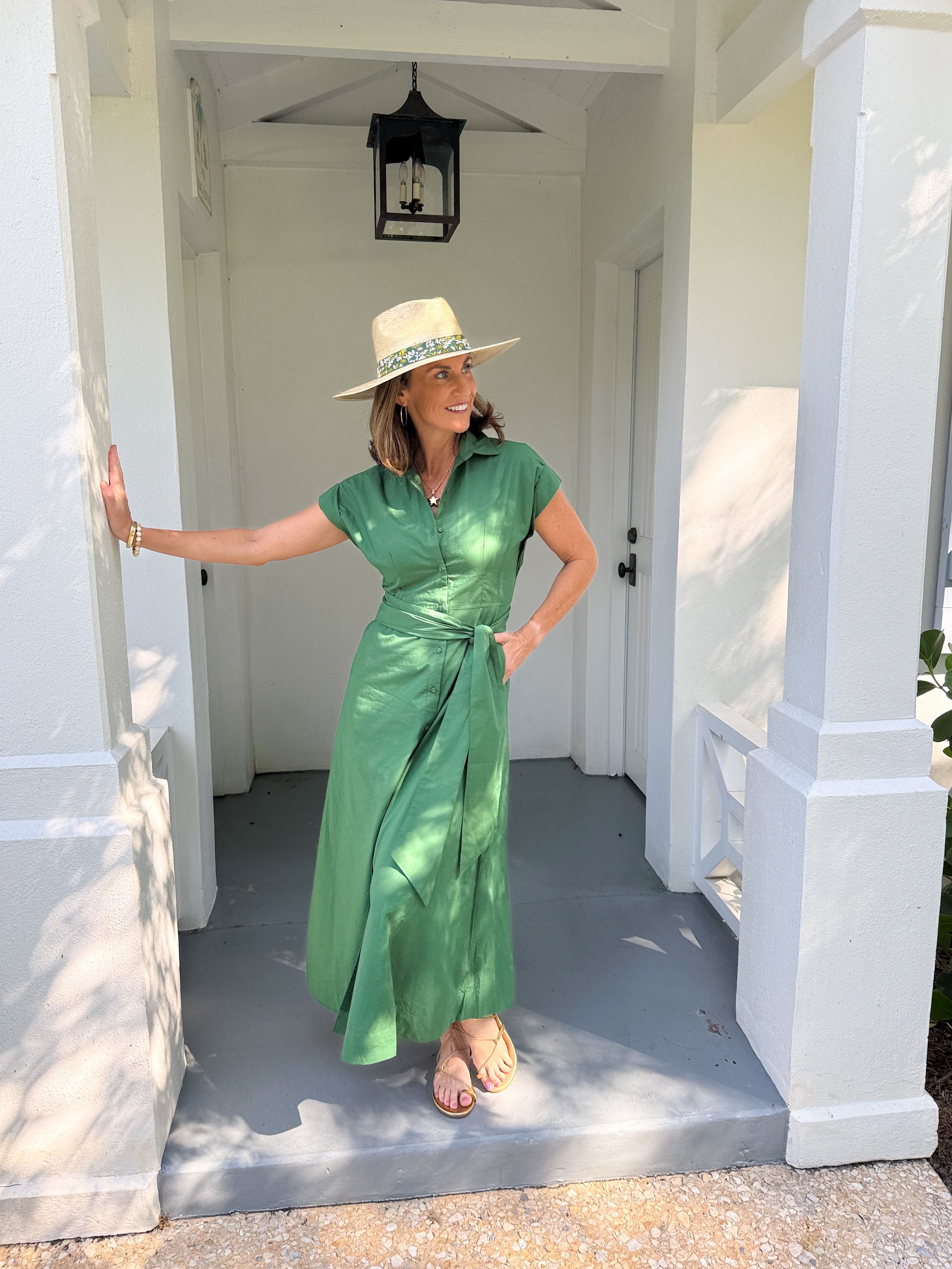 FRAICHE Celine Dress Forest Green