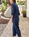 FINAL SALE FRANK & EILEEN Northern Ireland Jumpsuit Navy