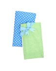 3MARTHAS Burp Cloth Set/2 Blue/Green