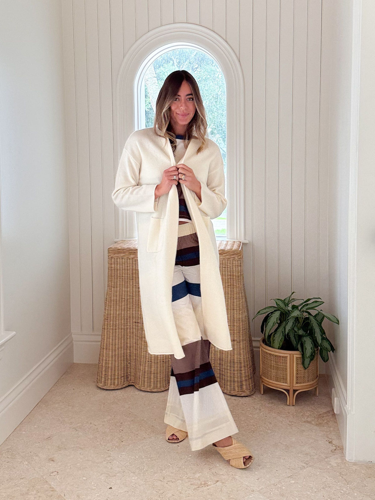 FRAICHE Travel Coat Sweater Ivory