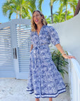 LOLA AUSTRALIA Austen Midi Dress Malta Navy