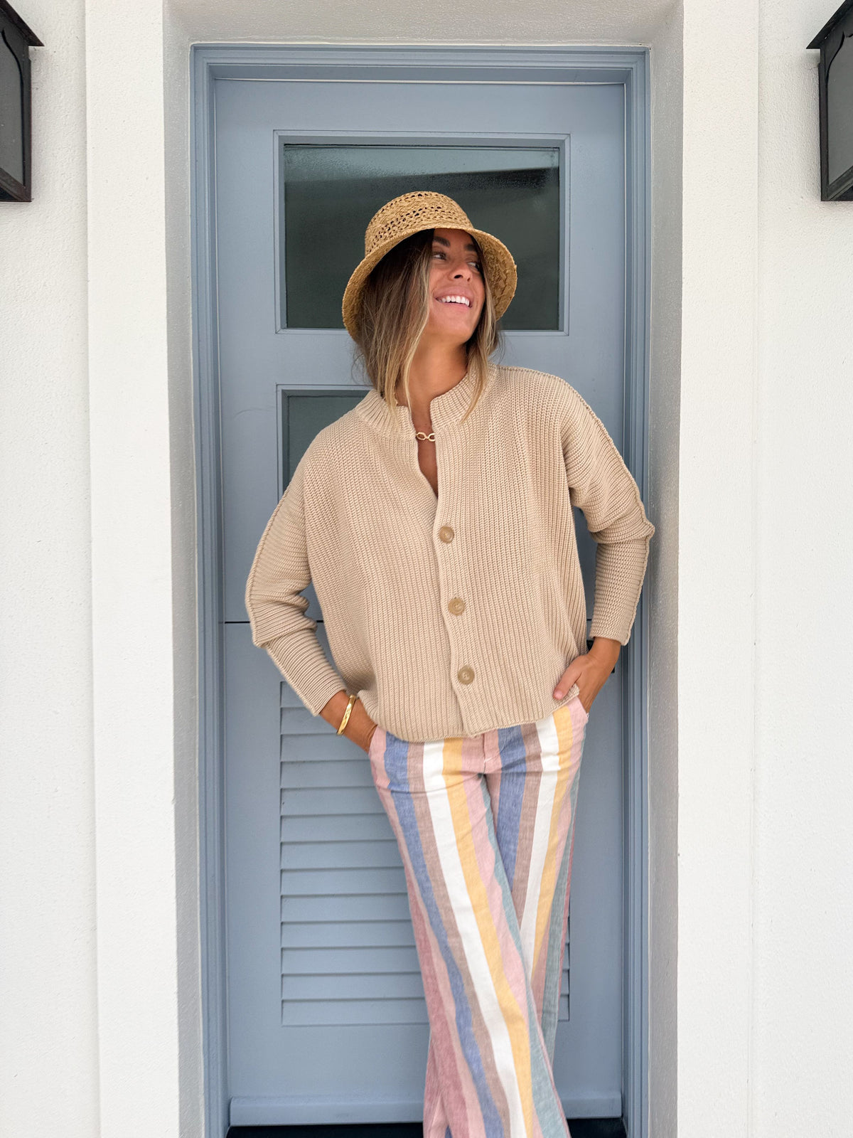 FRANK &amp; EILEEN Montecito Cardigan Sand
