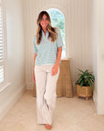 FRANK & EILEEN Patty Popover Green/White Stripe