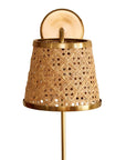 AMANDA LINDROTH Down Sconce with Cane Shade