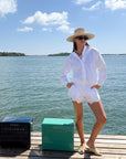 LADY CAPTAIN Eyelet Captain Shirt Ivory