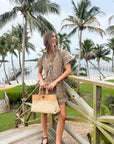 SUNSHINE TIENDA Getaway Mini Dress Olive Bandana