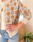 MAREA Flora Intarsia Cardigan Ivory