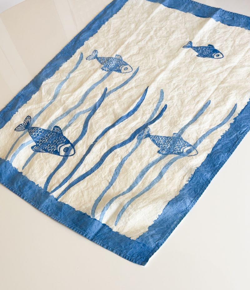 BERTOZZI Poseidonia Blue Tea Towel