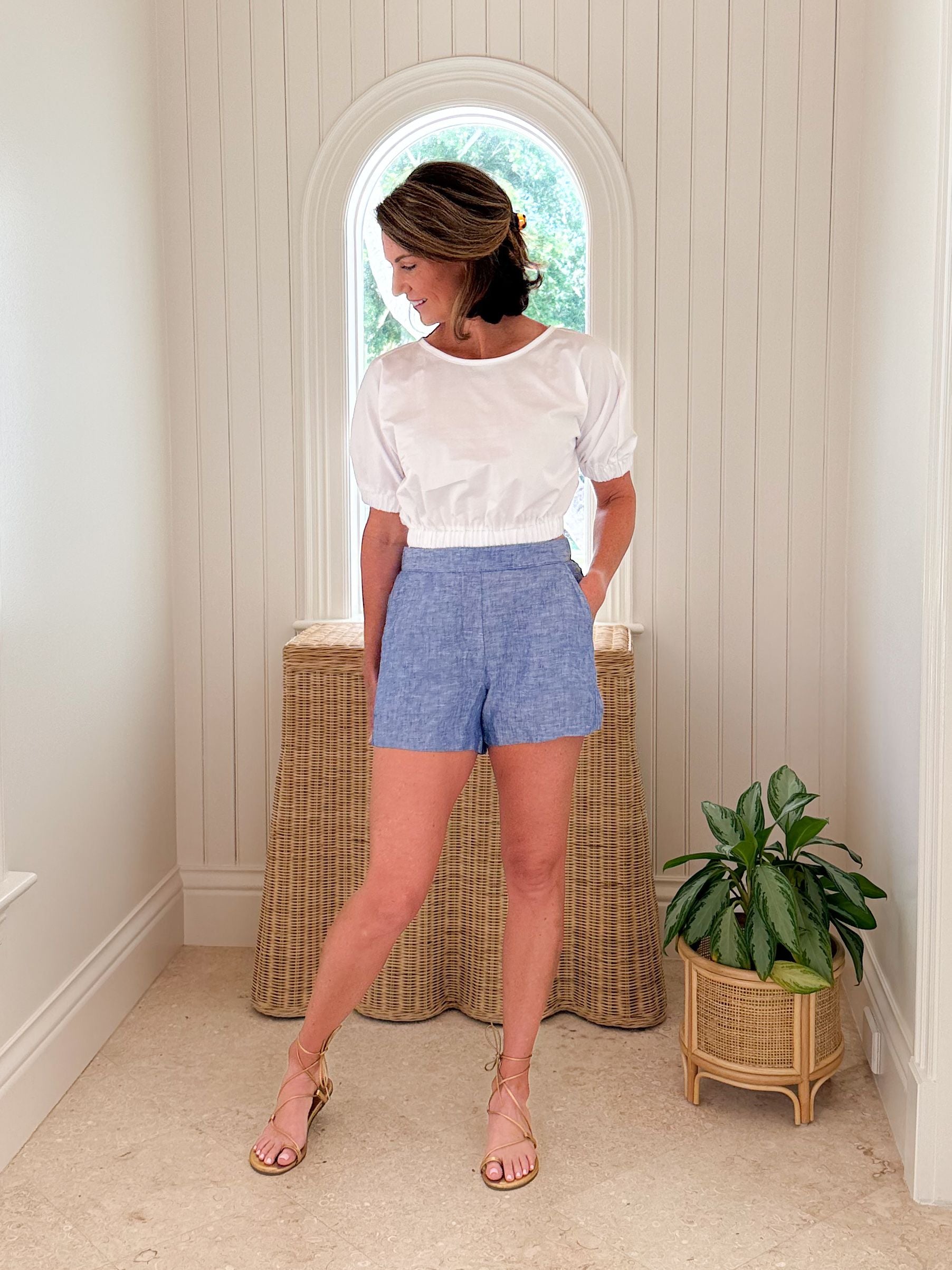 FRANK &amp; EILEEN Mae Pull On Shorts Navy