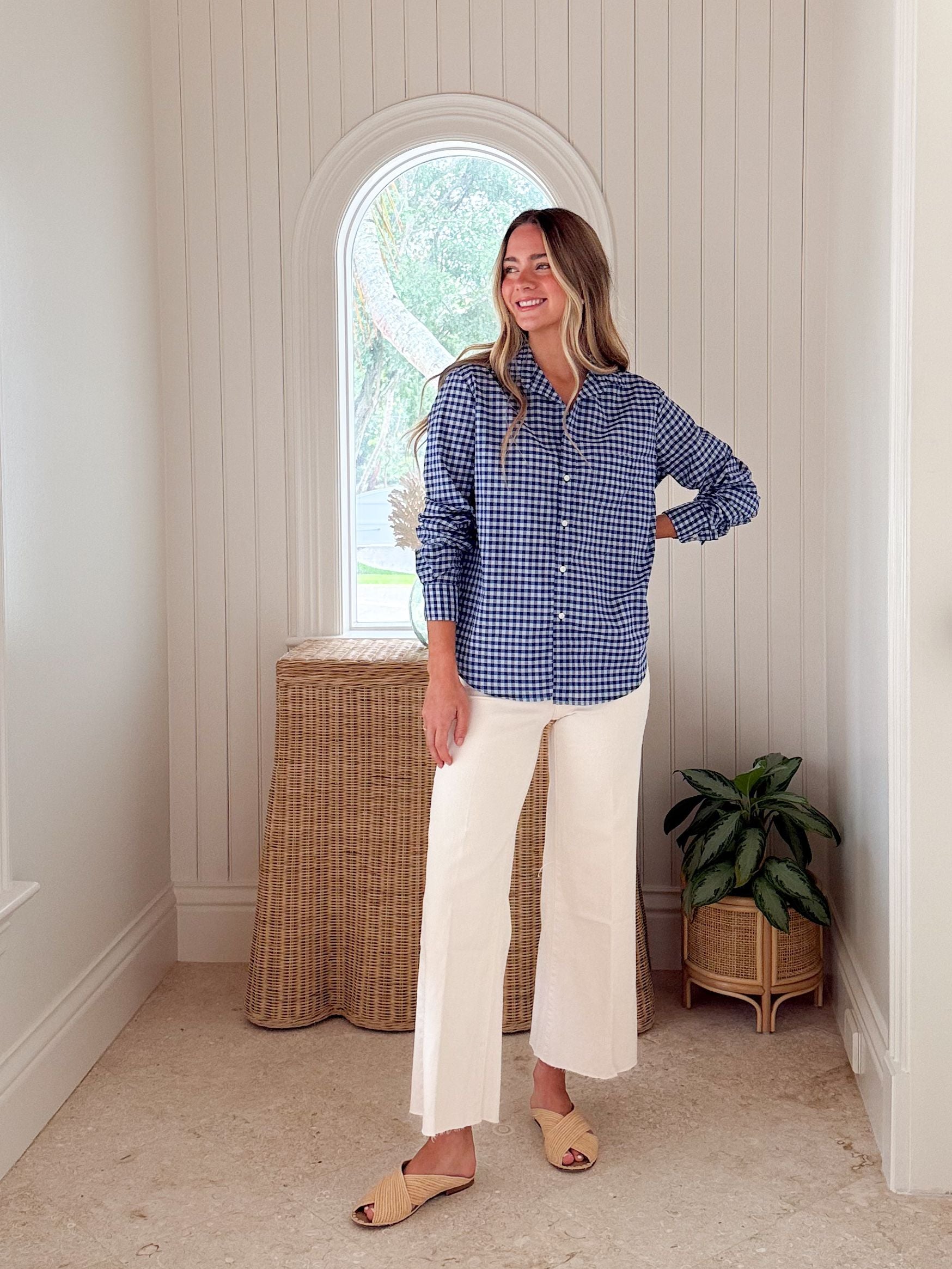 FRANK &amp; EILEEN Eileen Button Up Blue/Light Blue Check