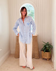 FRAE The Kathy Button Down Shirt Harbour Blue Stripe