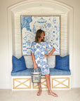 WALKER & WADE Sally Dress Blue Hibiscus