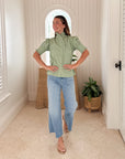 NAVYBLEU Westport Top Sage