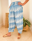 PEARL & CAVIAR Paros Harem Pants Blue