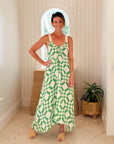 FRAE The Dody Maxi Dress Mint Green Tile