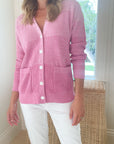 KOKUN Marled Boyfriend Cardigan Carnation