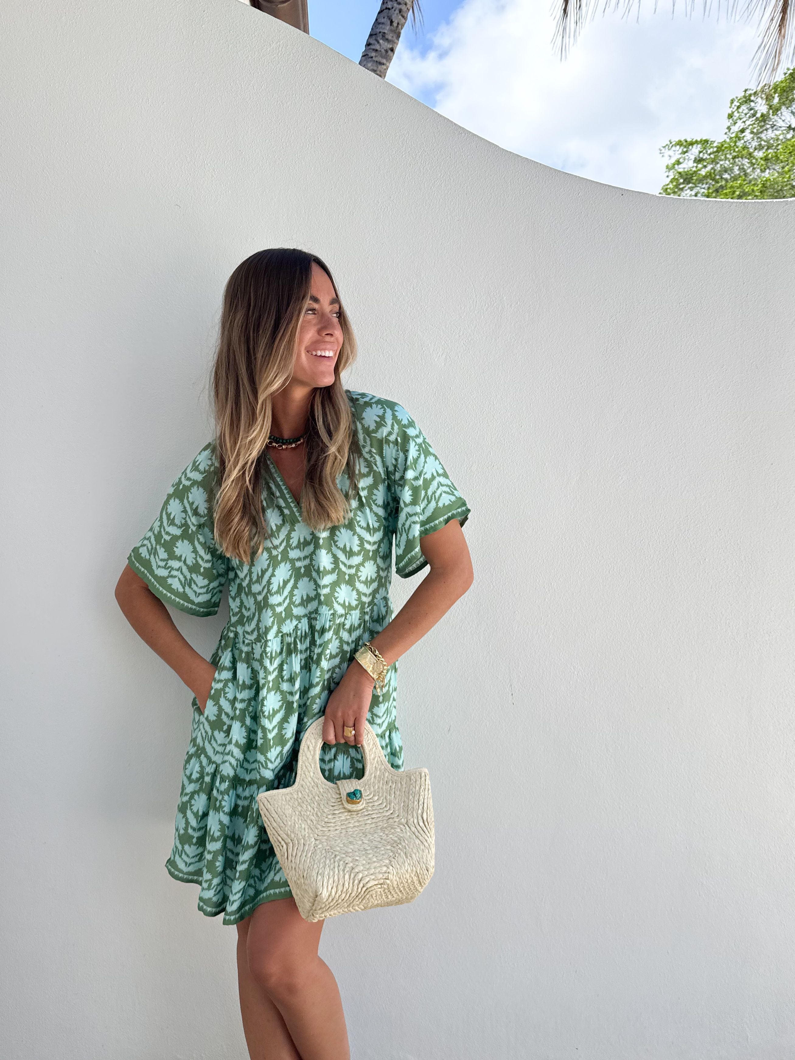 OMIKA Hadley Mini Dress Marlie Matcha