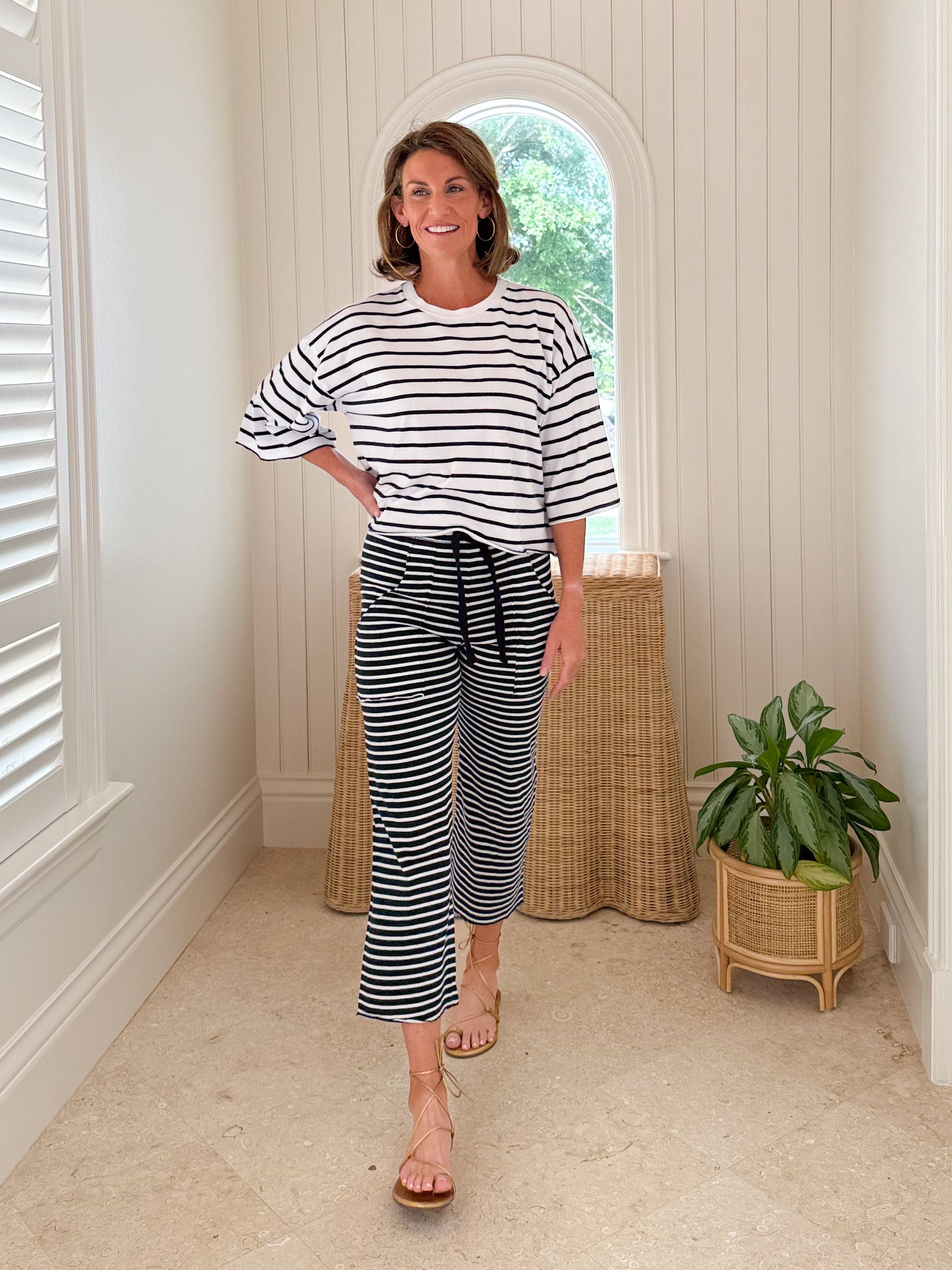 FRANK &amp; EILEEN Penny Patch Pocket Pant Yacht Stripe