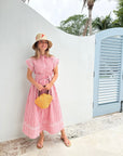 OLIPHANT Belted Shirt Dress Sconset Red
