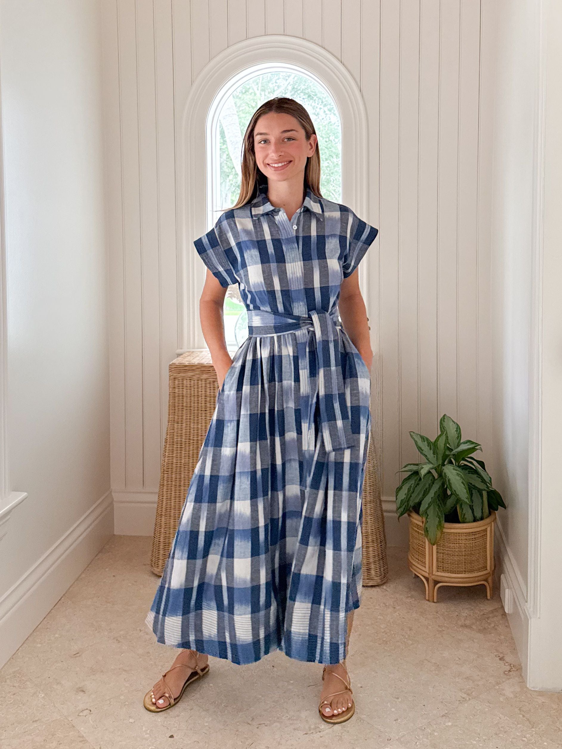 OLIPHANT Belted Shirt Dress Beckett Navy
