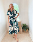 CARA CARA Asbury Midi Dress Palm Oasis Turtledove