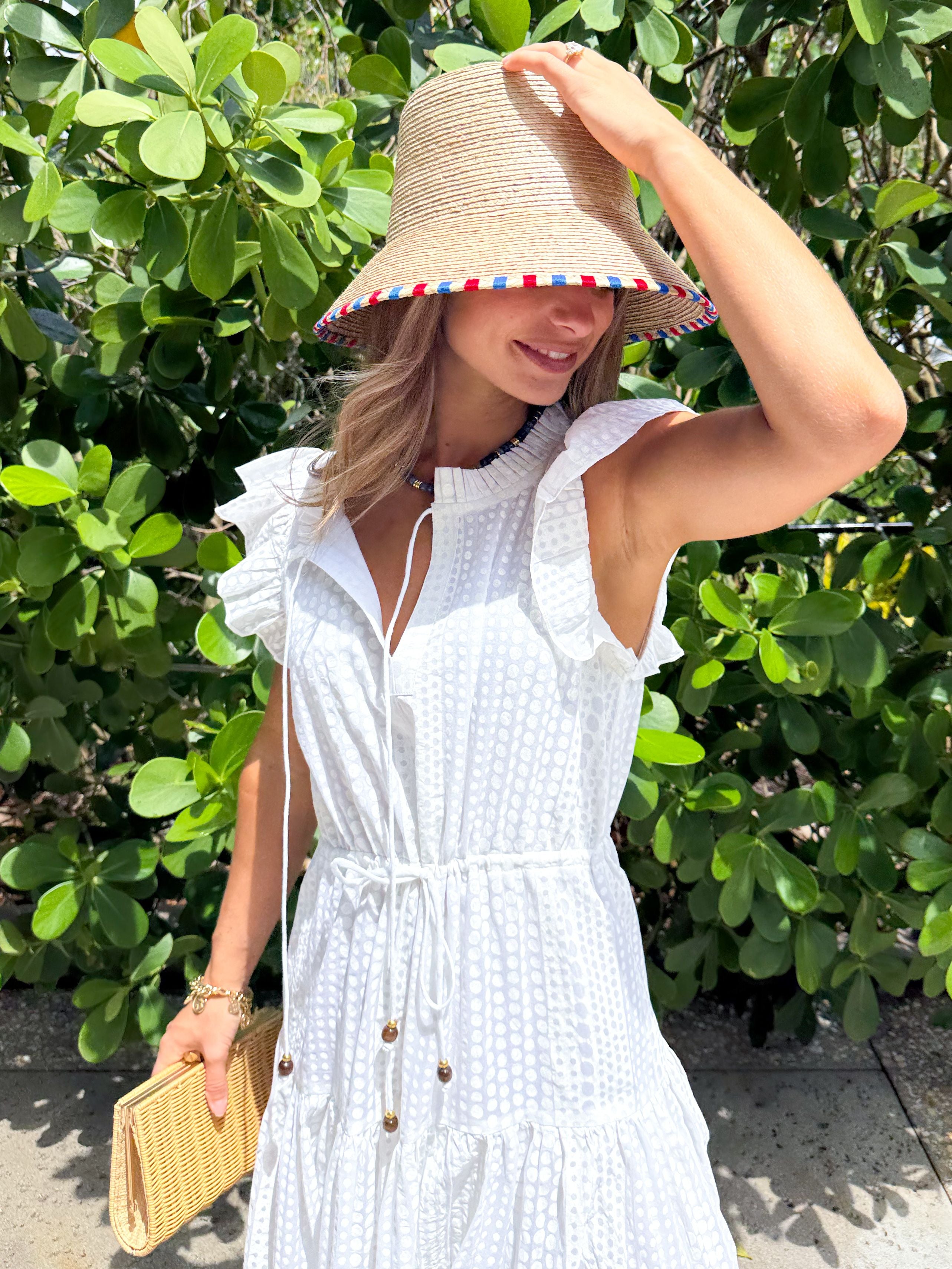 OLIPHANT Cinched Flirty Midi Dress Domino White – Matilda's Life Style