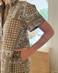 SUNSHINE TIENDA Getaway Mini Dress Olive Bandana