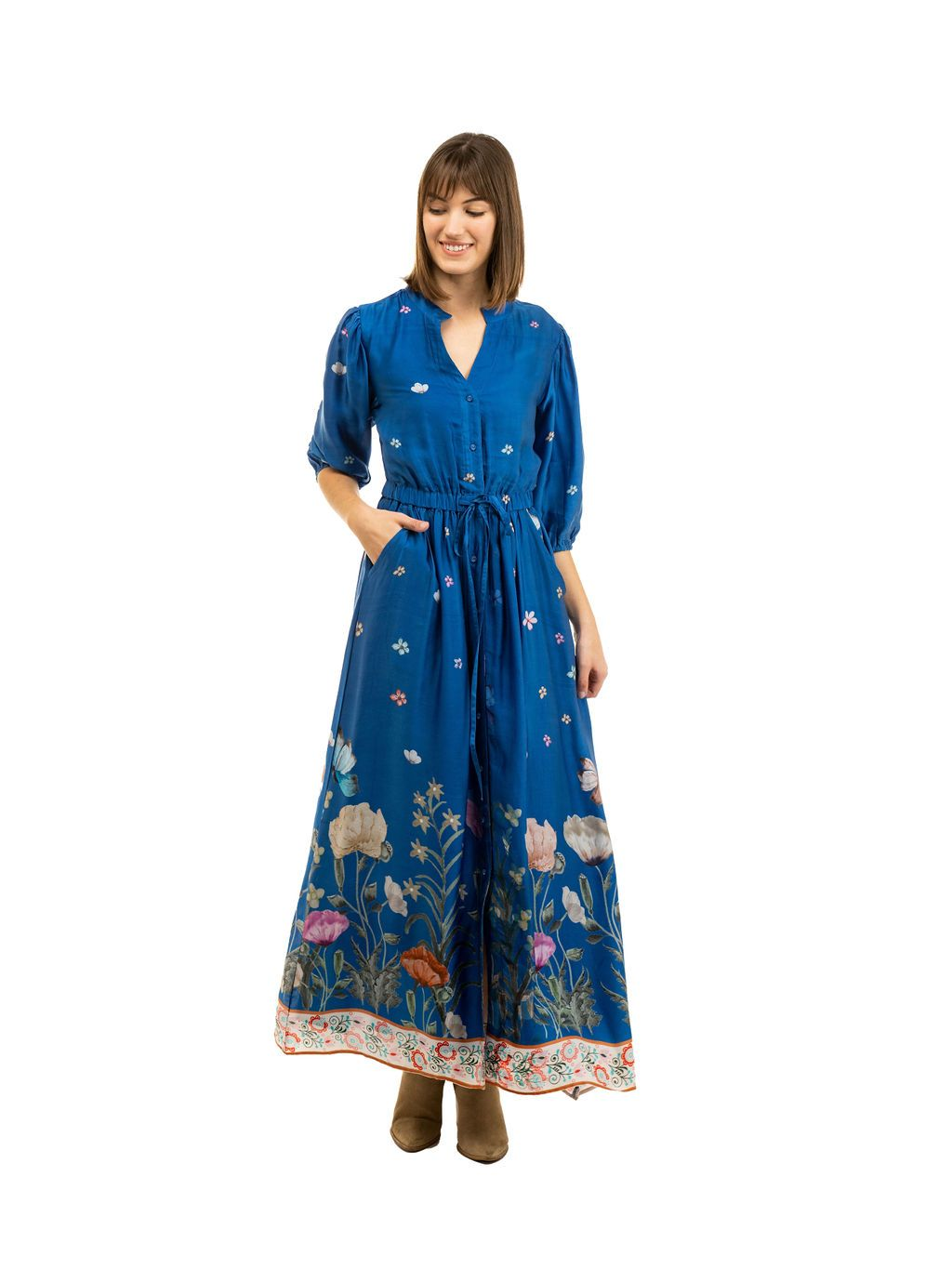 BEAU &amp; RO Lily Maxi Dress Secret Garden Blue