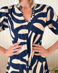 WALKER & WADE Daphne Dress Navy & Taupe Mod