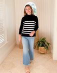 FRANK & EILEEN Monterey Sweater Navy w/ White Stripe