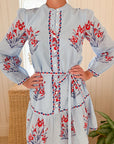 BANJANAN Roma Mini Dress Brigitte Sky