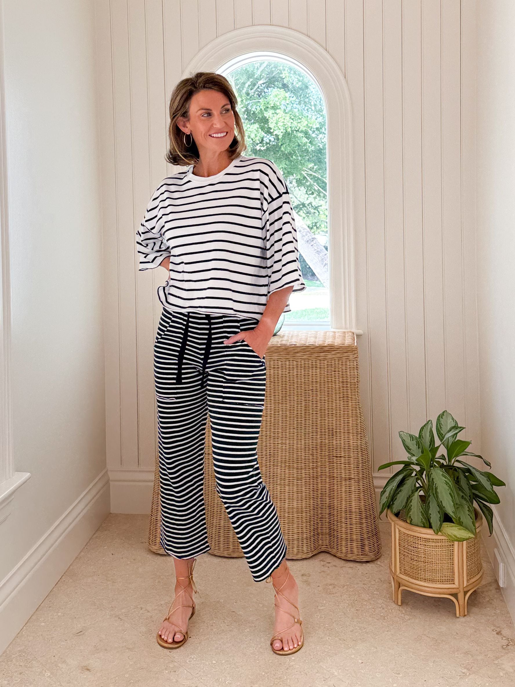 FRANK &amp; EILEEN Penny Patch Pocket Pant Yacht Stripe