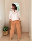 FRANK & EILEEN Madeline Patch Pocket Pant Camel Courduroy