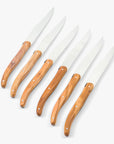 Laguiole 6 Piece Steak Knife Set, Olivewood in Wood Presentation Box