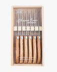 Laguiole 6 Piece Steak Knife Set, Olivewood in Wood Presentation Box