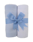 3MARTHAS Burp Cloth Set/2 Blue/White