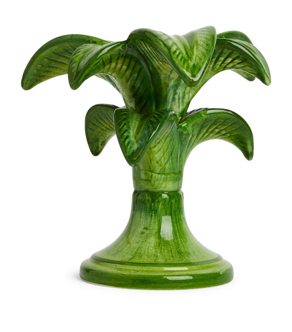 LES OTTOMANS Green Palm Candlestick Small