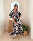 FITZROY & WILLA Soleil Dress French Floral Black/White
