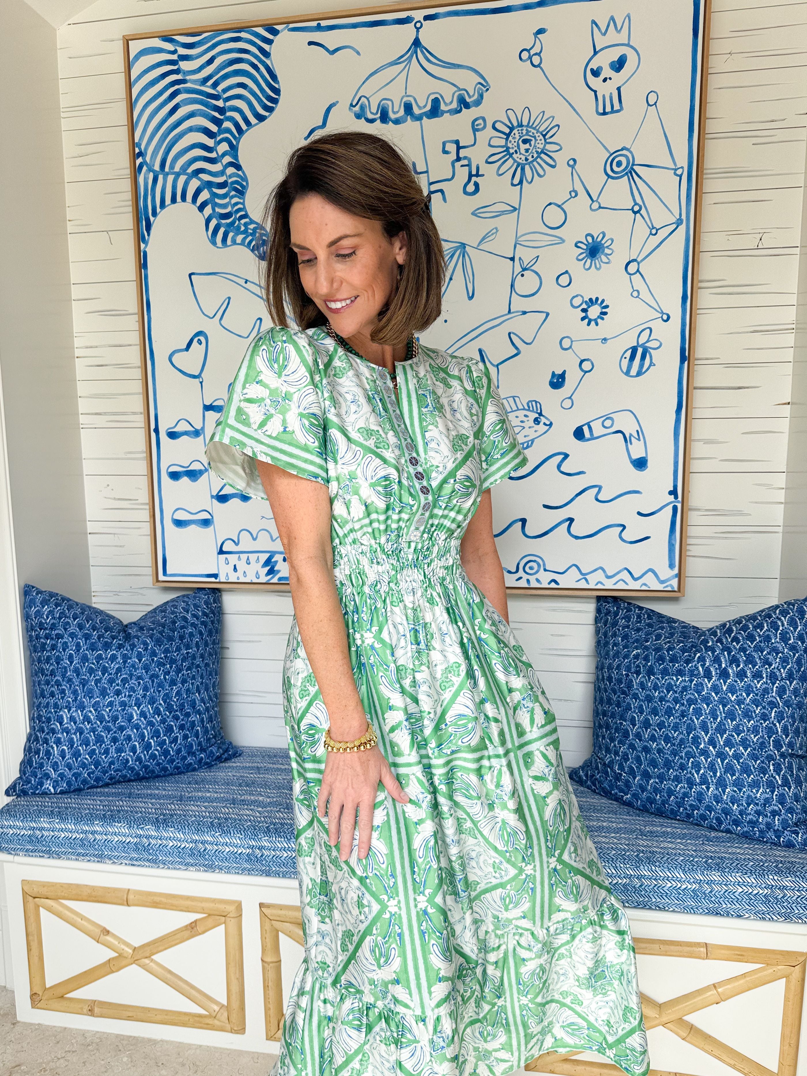 FINAL SALE SHERIDAN FRENCH Eloise Dress Meadow Zellige Tile