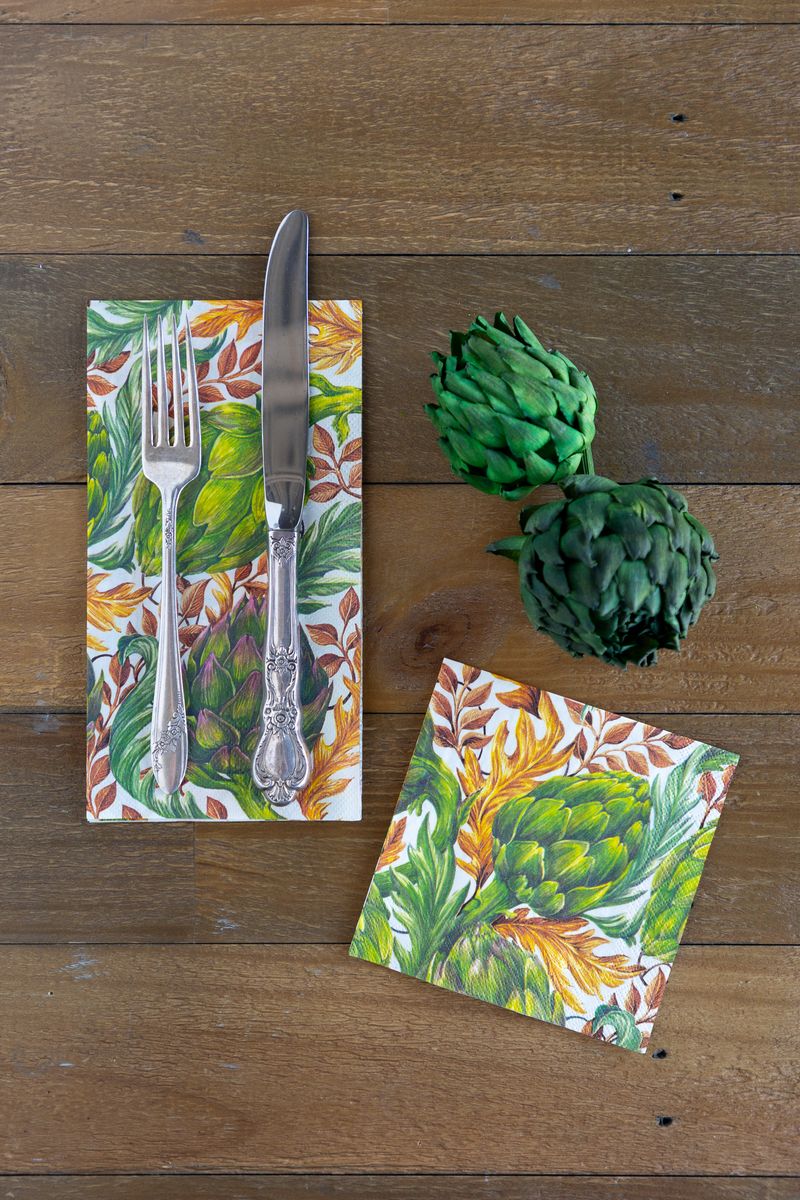 Autumnal Artichoke Cocktail Napkins