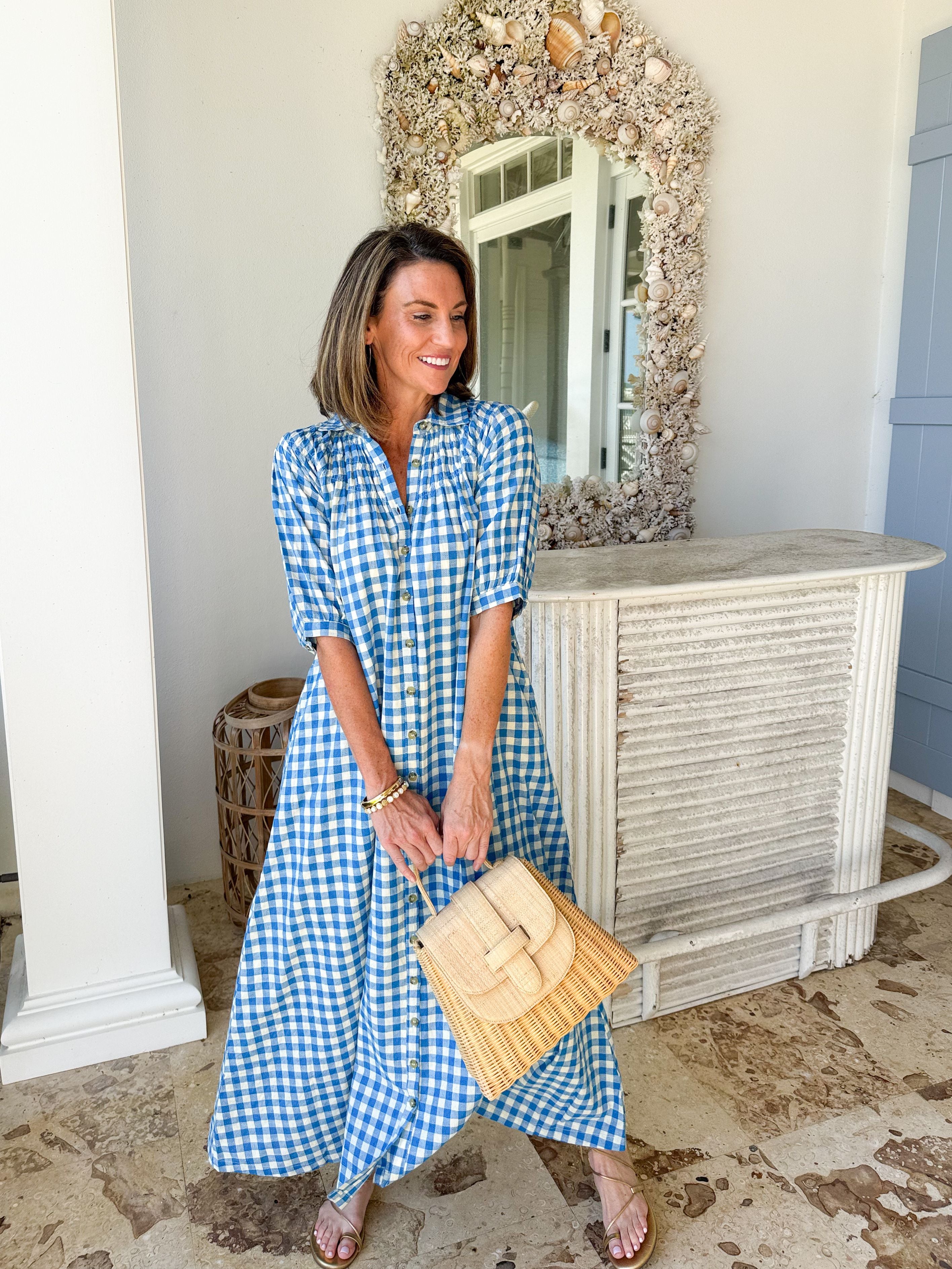 SUNSHINE TIENDA Oasis Dress Blue Gingham