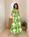 FITZROY & WILLA Savannah Dress Sullivan Green Big Ikat