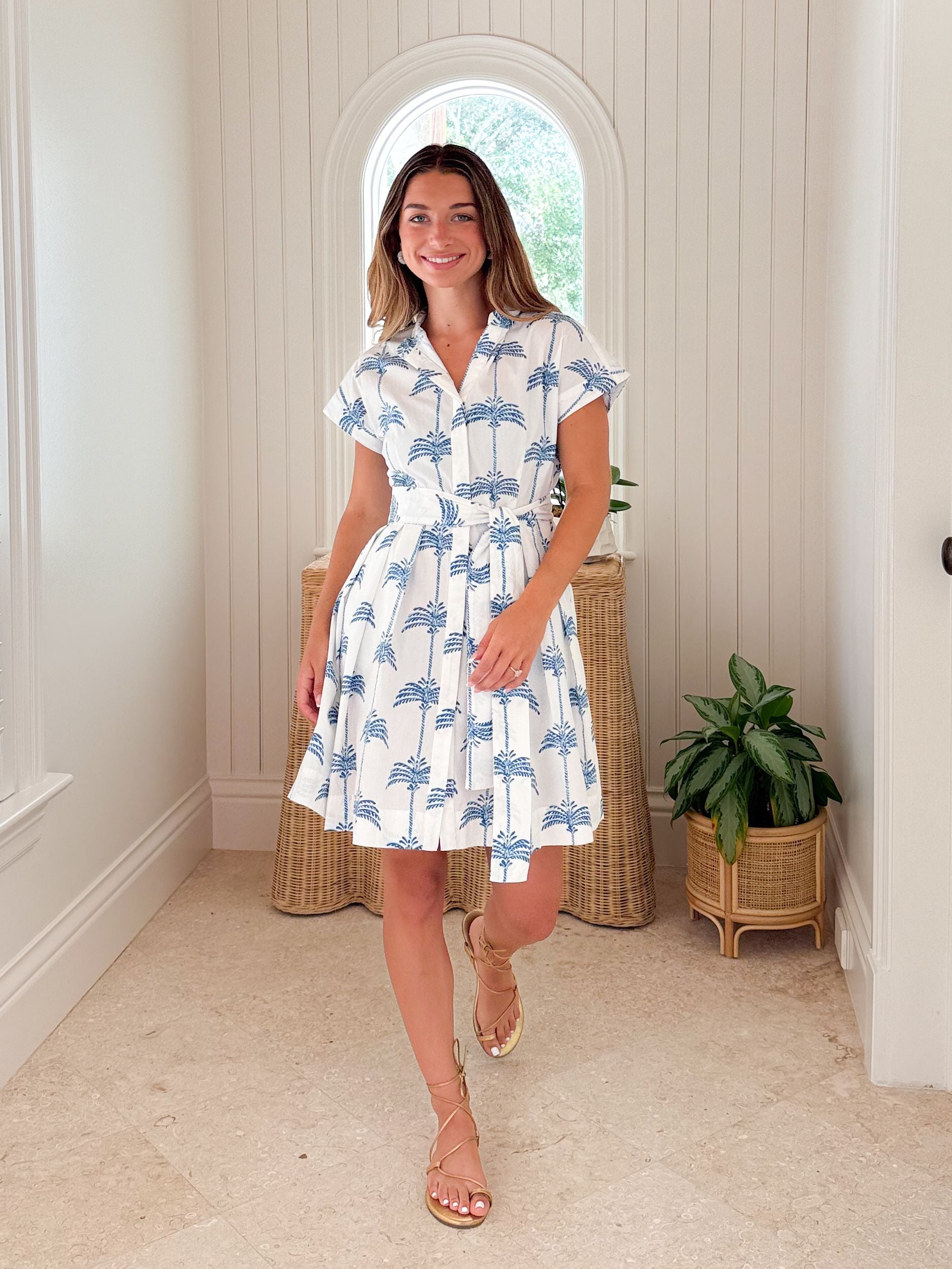 NAVYBLEU Winnie Dress White Palm