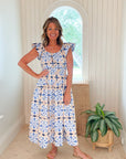 MAREA Jane Dress Blue Cafe Tile