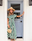 CARA CARA Asbury Dress Green/White Stripe