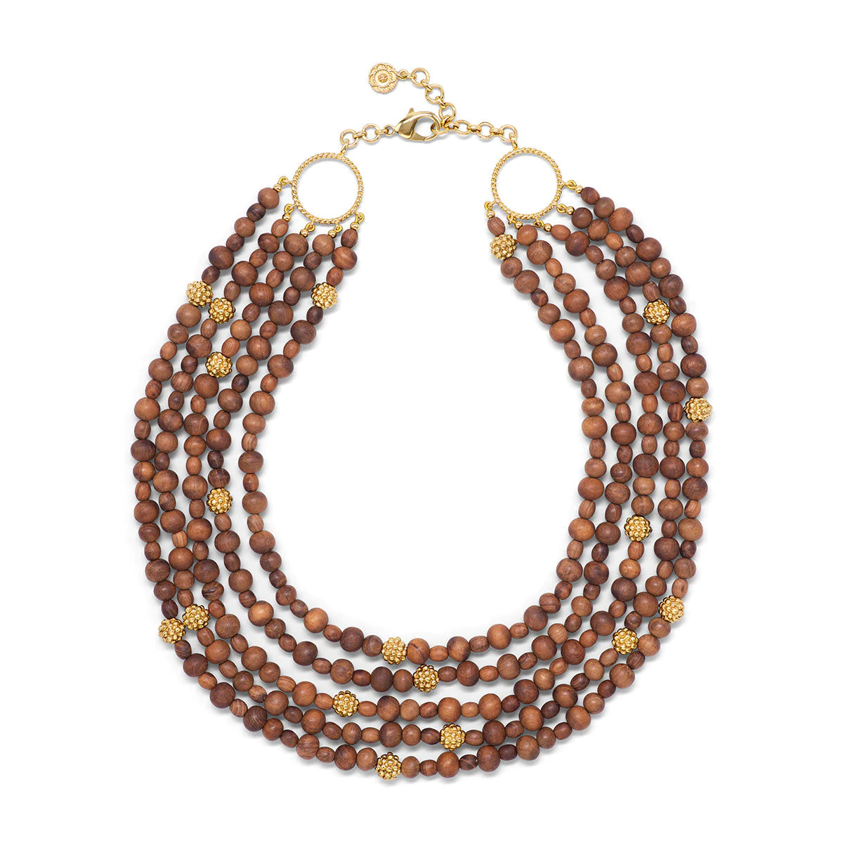 CAPUCINE DE WULF Earth Goddess Beads 5-Strand Necklace - Teak