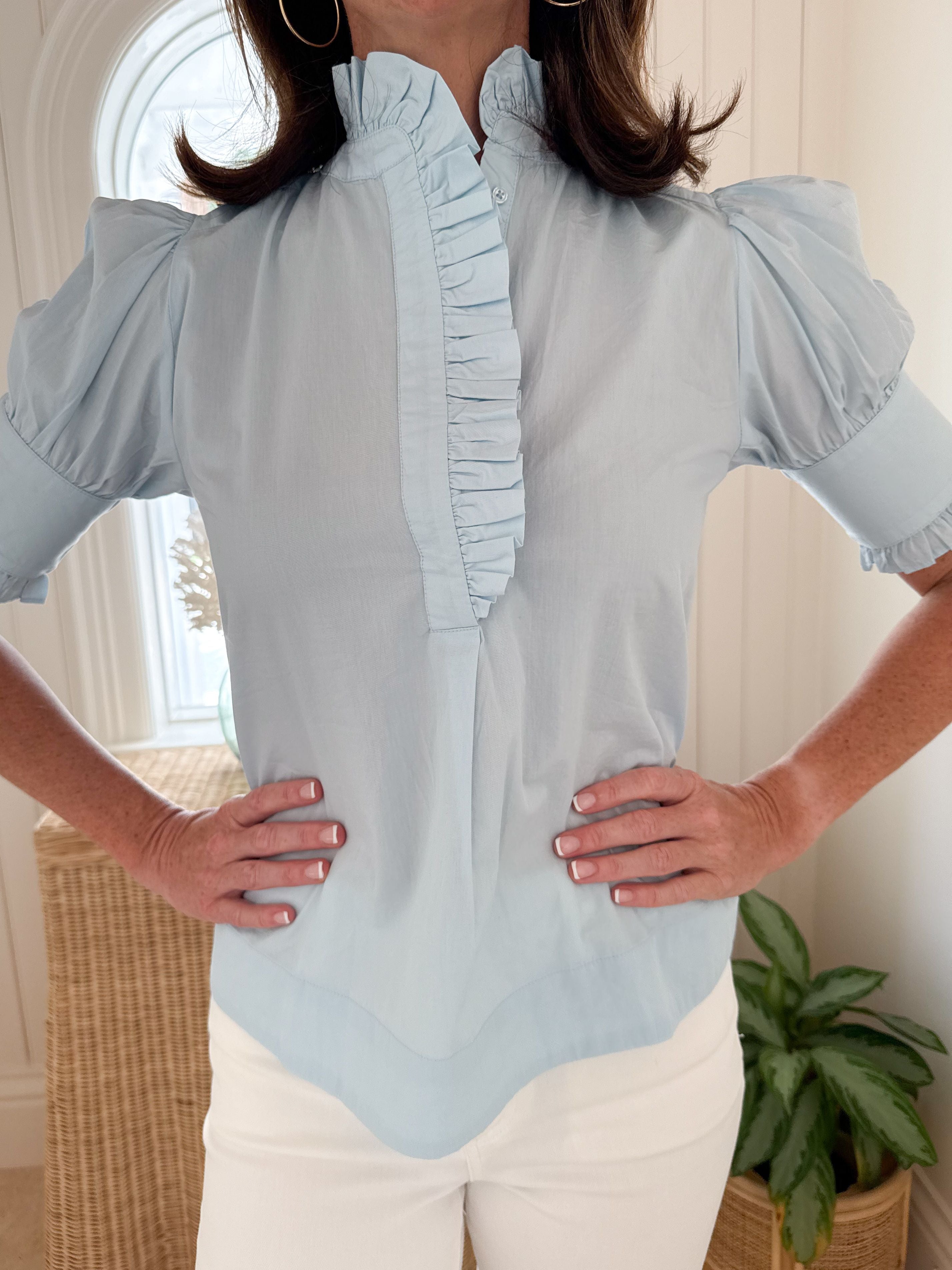 NAVYBLEU Westport Top Carolina Blue