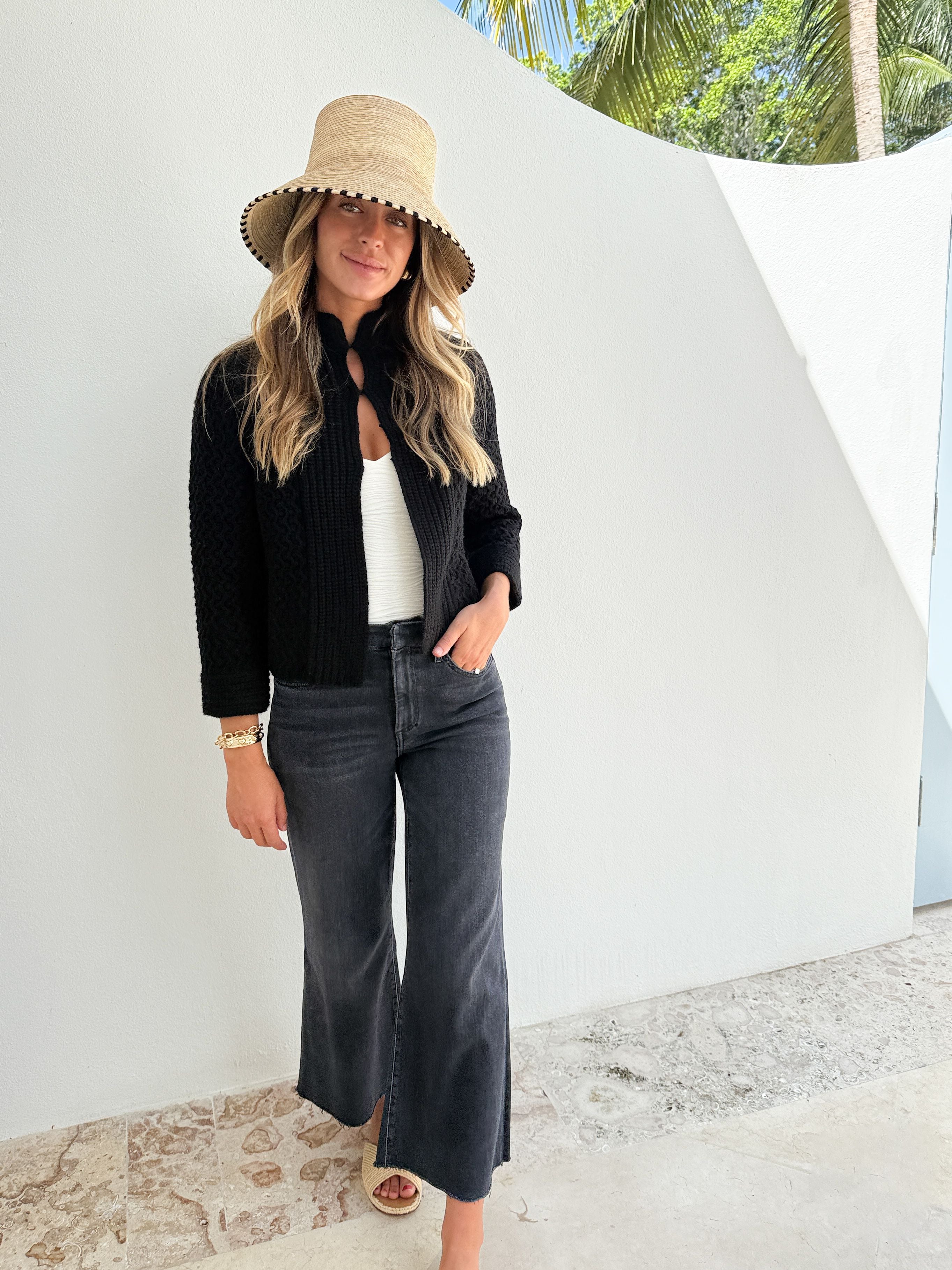 JUMPER 1234 Textured Cardigan Black