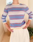 JUMPER 1234 Deckchair Stripe Crew Oatmeal, Skylar, Cerise & Azure