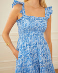 PINK CITY PRINTS Jessica Dress Azure Rose